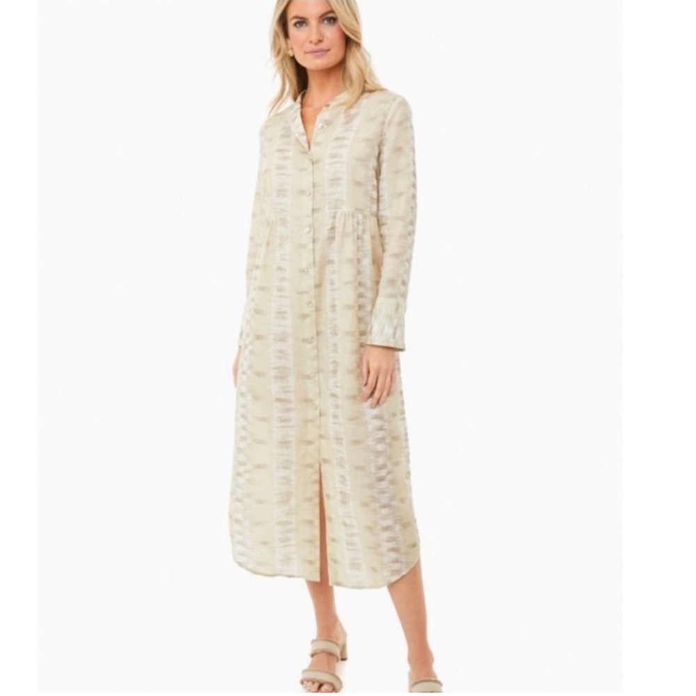 Tuckernuck Sandstone Ikat Sheffield Midi Shirt Dress
